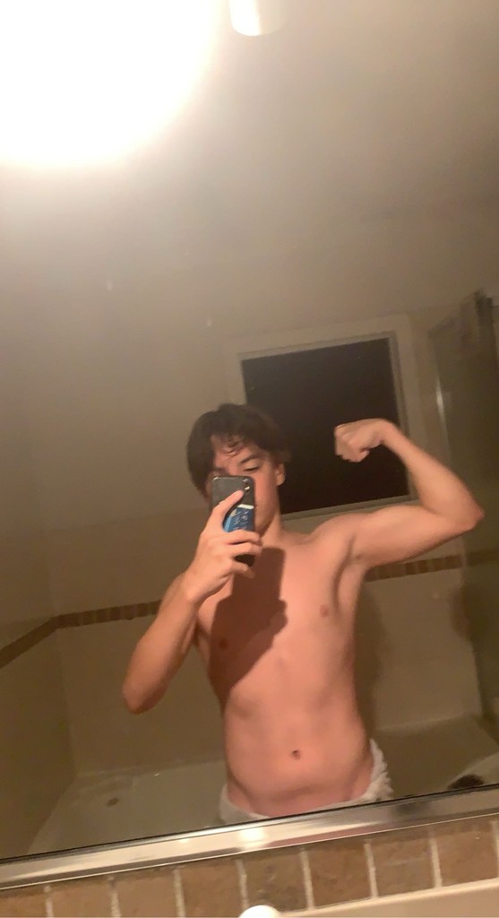Van before: a mirror selfie, skinny-fat