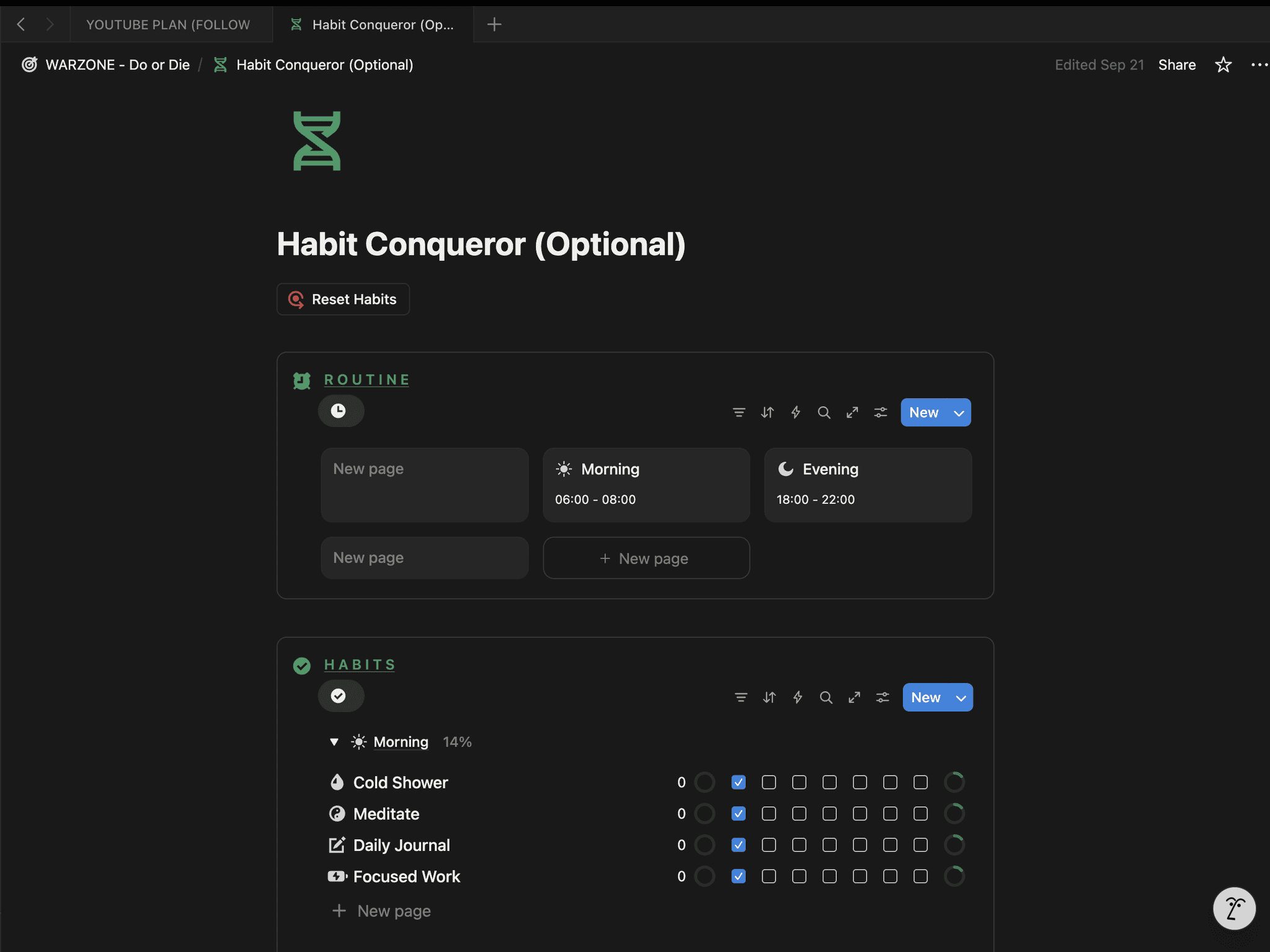 The Warzone Notion habit tracker, preview 7 of 7
